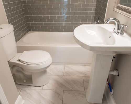 An example of a small bathroom that feels larger than it is