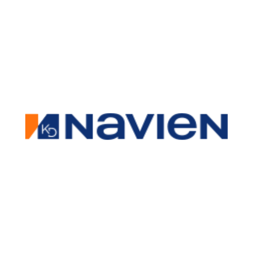 The Navien logo featuring a blue, lowercase “navien” text next to a square orange and blue icon with a stylized white letter “N” inside.
