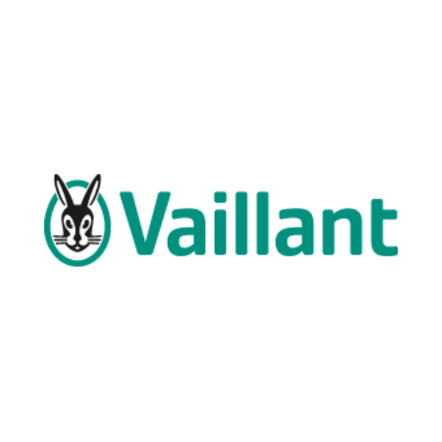 Vaillant logo featuring a stylized black and white rabbit's face inside a green oval to the left of the word "Vaillant" in green letters on a white background.